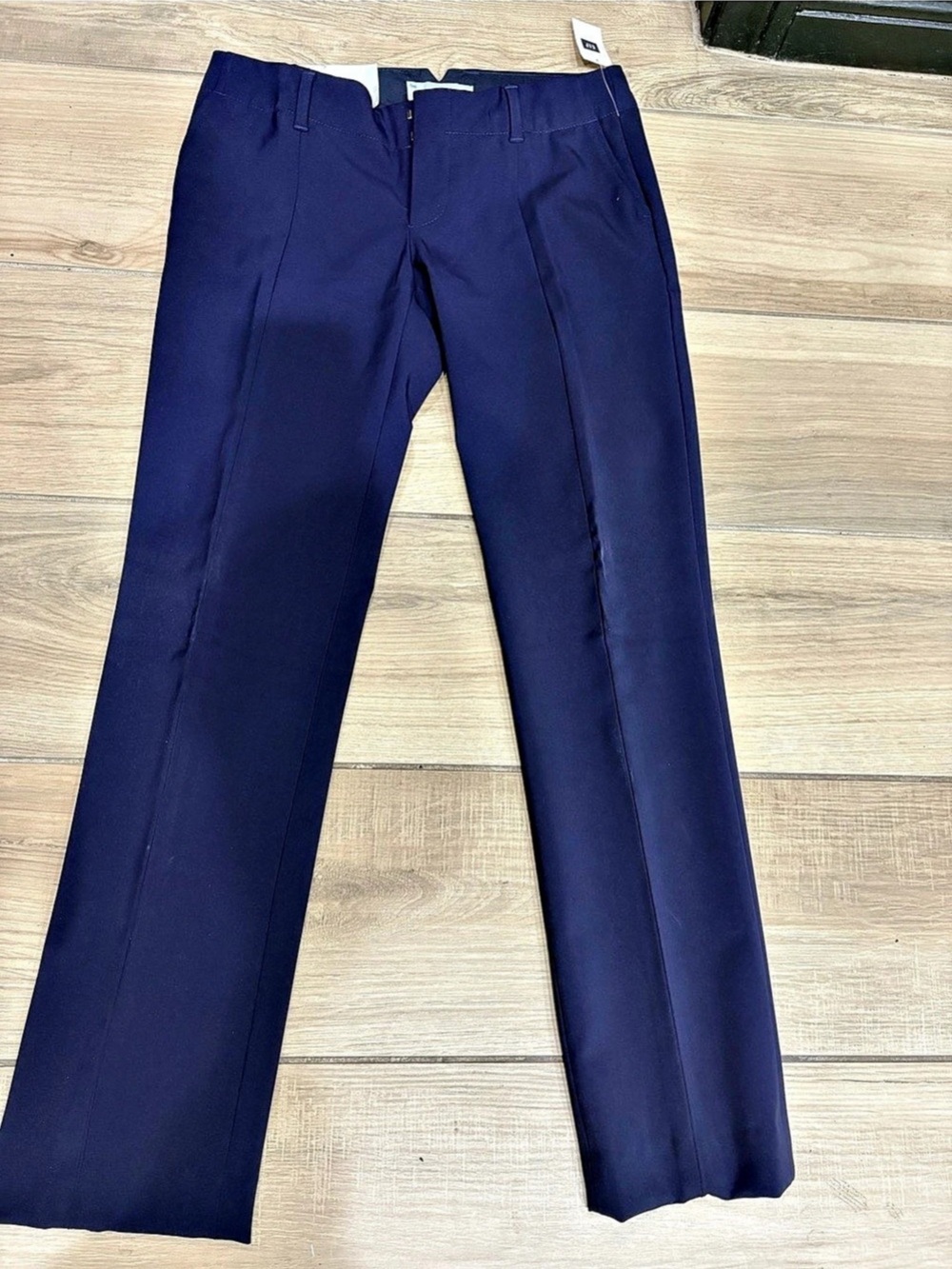 Everlane The True Straight Leg Cotton Pants in Blue Size 00R NWT